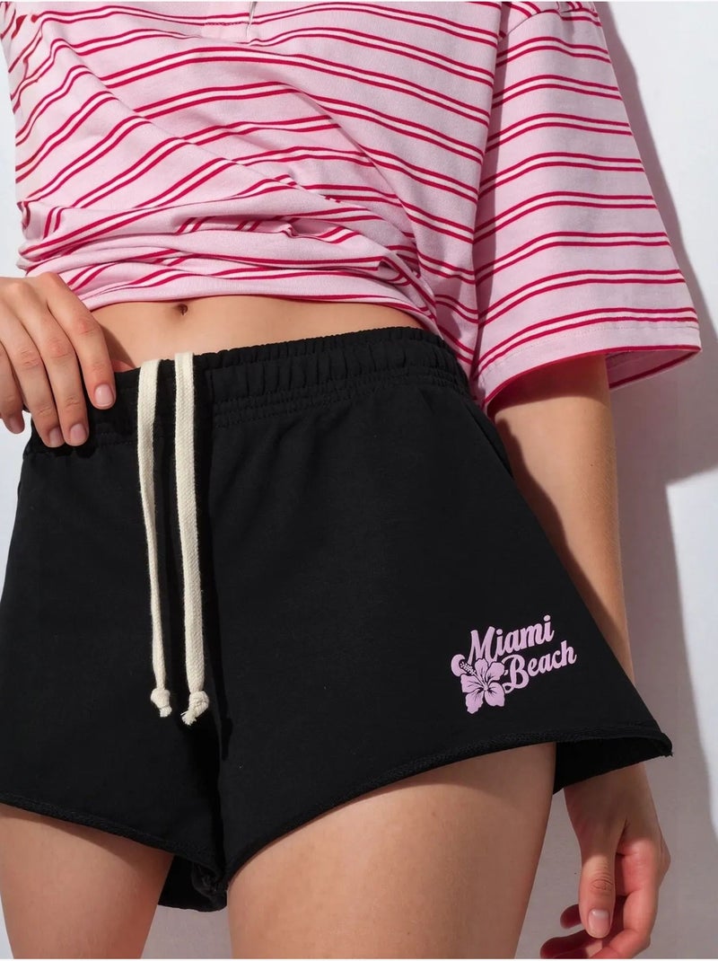 Short en jersey taille moyenne femme busem Noir - Kiabi