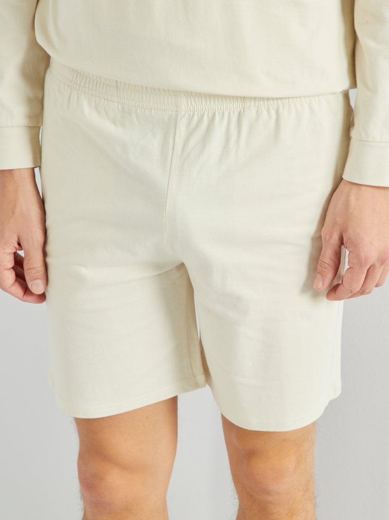 Short en jersey uni - Pyjama beige - Kiabi