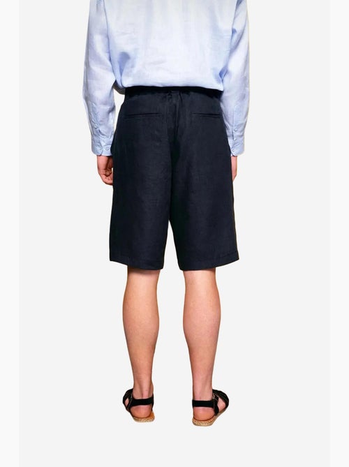 Short en lin à jambe large et ceinture giesto - Kiabi