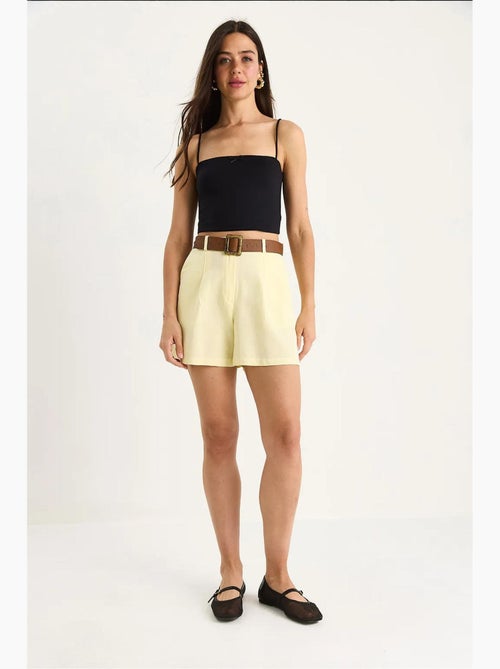 Short en lin fin avec ceinture et poches lucci - Kiabi Short en lin fin avec ceinture et poches lucci - Kiabi