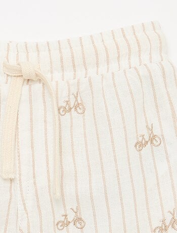 Short en lin mélangé à rayures