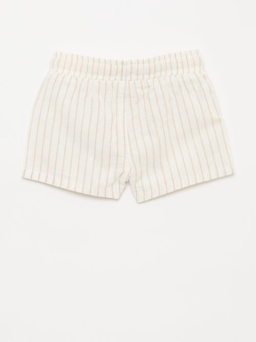 Short en lin mélangé à rayures - Kiabi