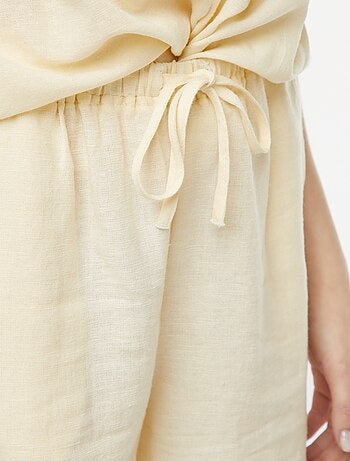 Short en lin mélangé avec 2 poches