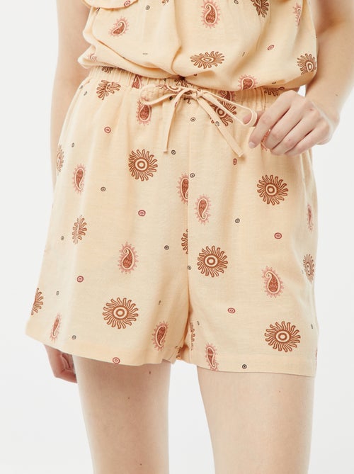 Short en lin mélangé avec 2 poches - Kiabi