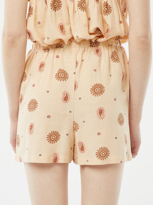 Short en lin mélangé avec 2 poches - Kiabi