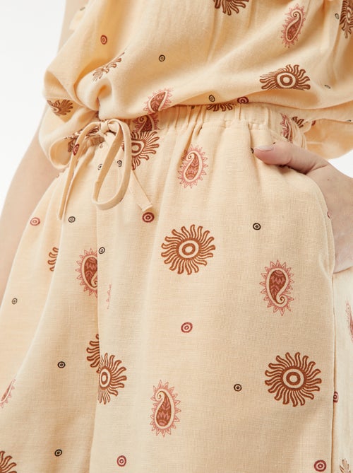 Short en lin mélangé avec 2 poches - Kiabi