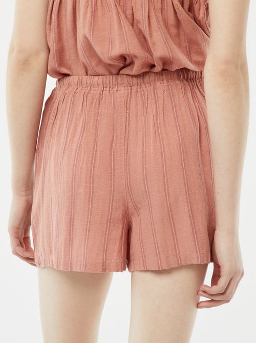 Short en lin mélangé avec 2 poches - Kiabi