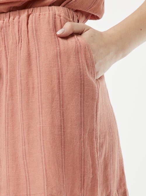 Short en lin mélangé avec 2 poches - Kiabi