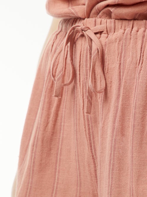 Short en lin mélangé avec 2 poches - Kiabi