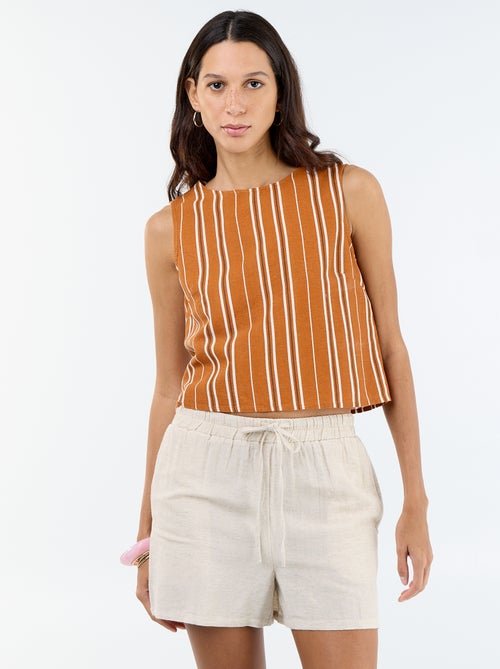 Short en lin mélangé - Kiabi