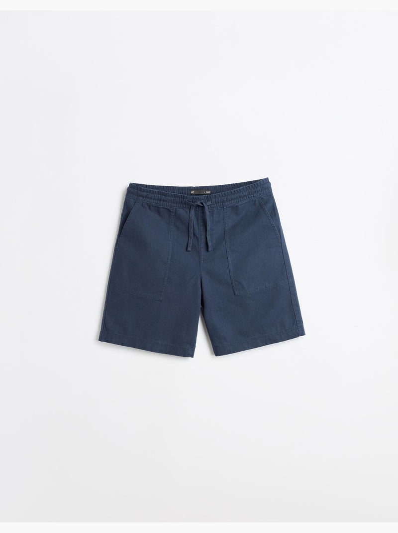 Short en lin mélangé, MO Fashion Bleu - Kiabi
