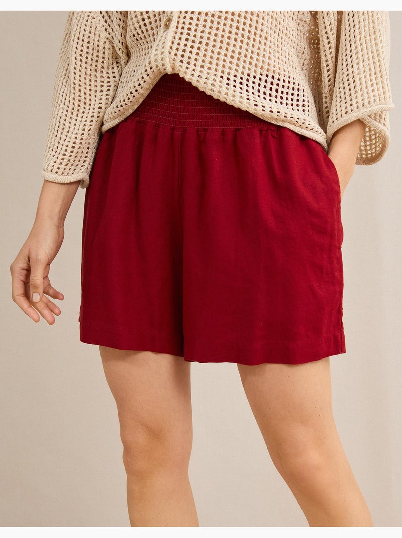 Short en lin mélangé, MO Fashion Rouge - Kiabi