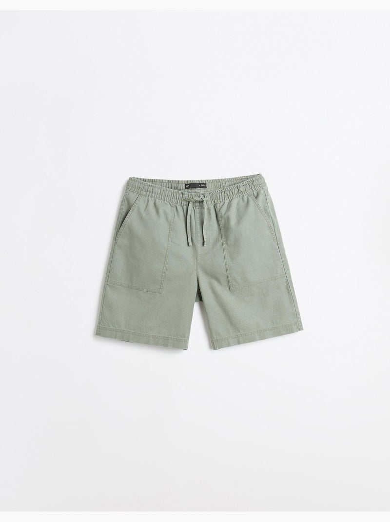 Short en lin mélangé, MO Fashion Vert - Kiabi