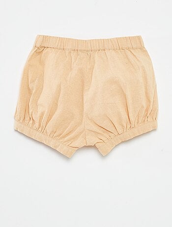 Short en lin mélangé uni