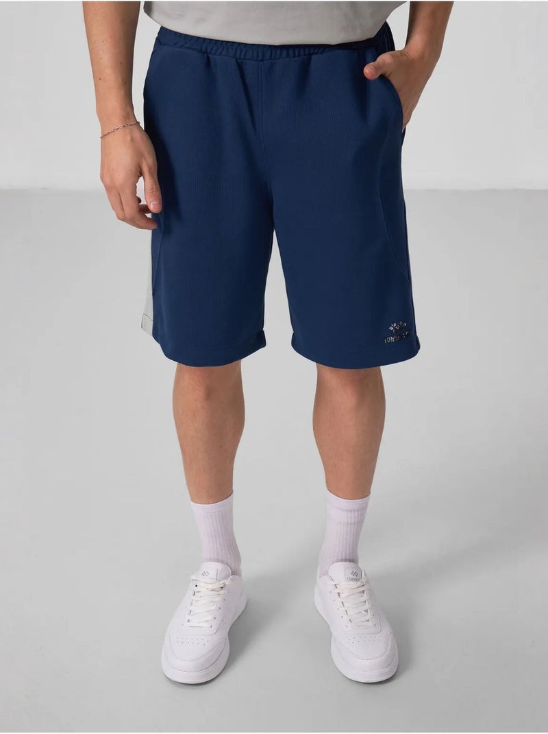 Short en maille ample en coton mélangé tommy Bleu marine - Kiabi