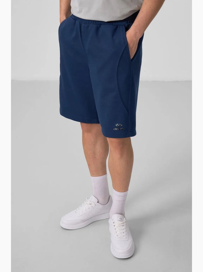 Short en maille ample en coton mélangé tommy Bleu marine - Kiabi