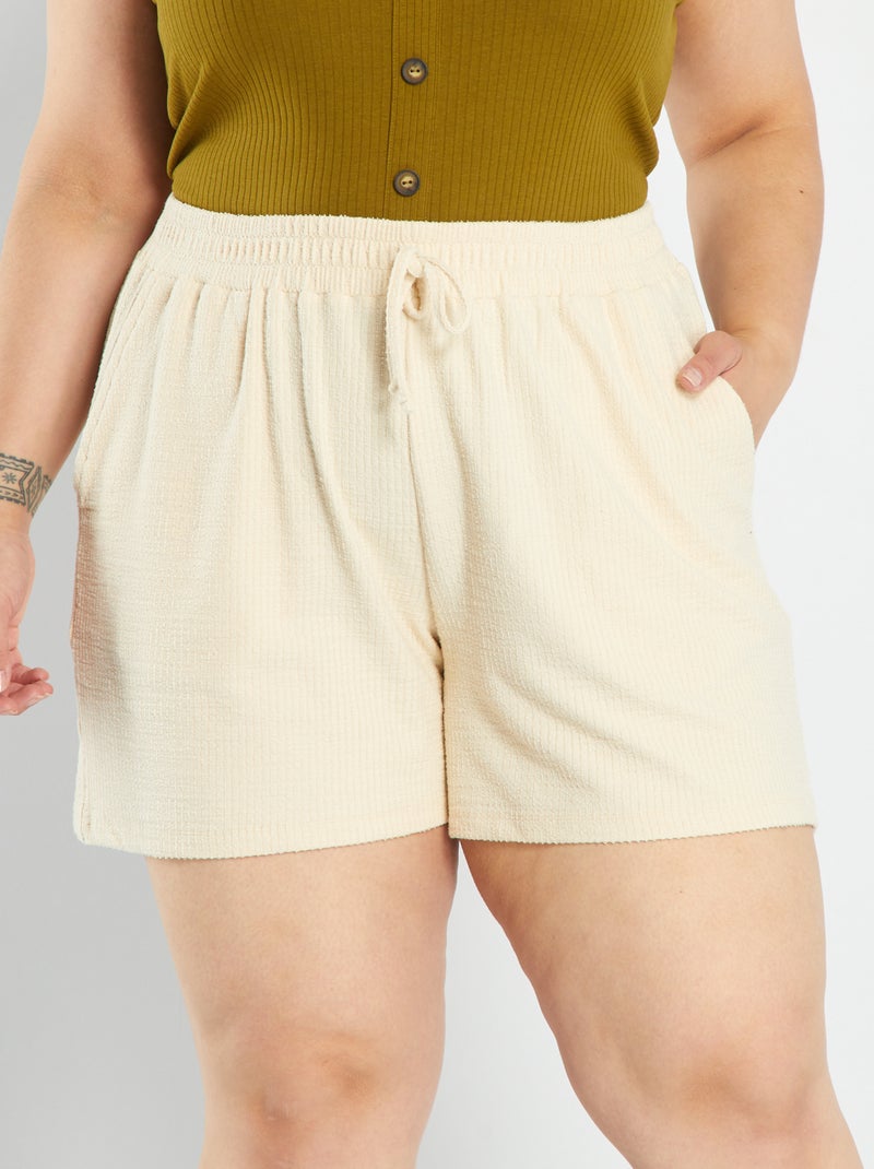 Short en maille Beige - Kiabi