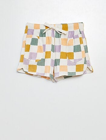 Short en maille crêpe à motif - Grafik Edition