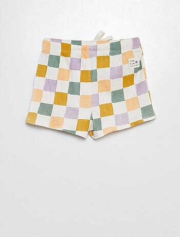 Short en maille crêpe à motif - Grafik Edition