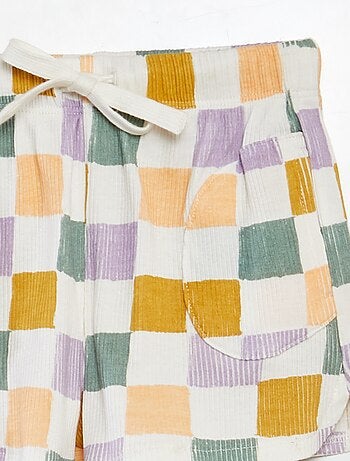 Short en maille crêpe à motif - Grafik Edition