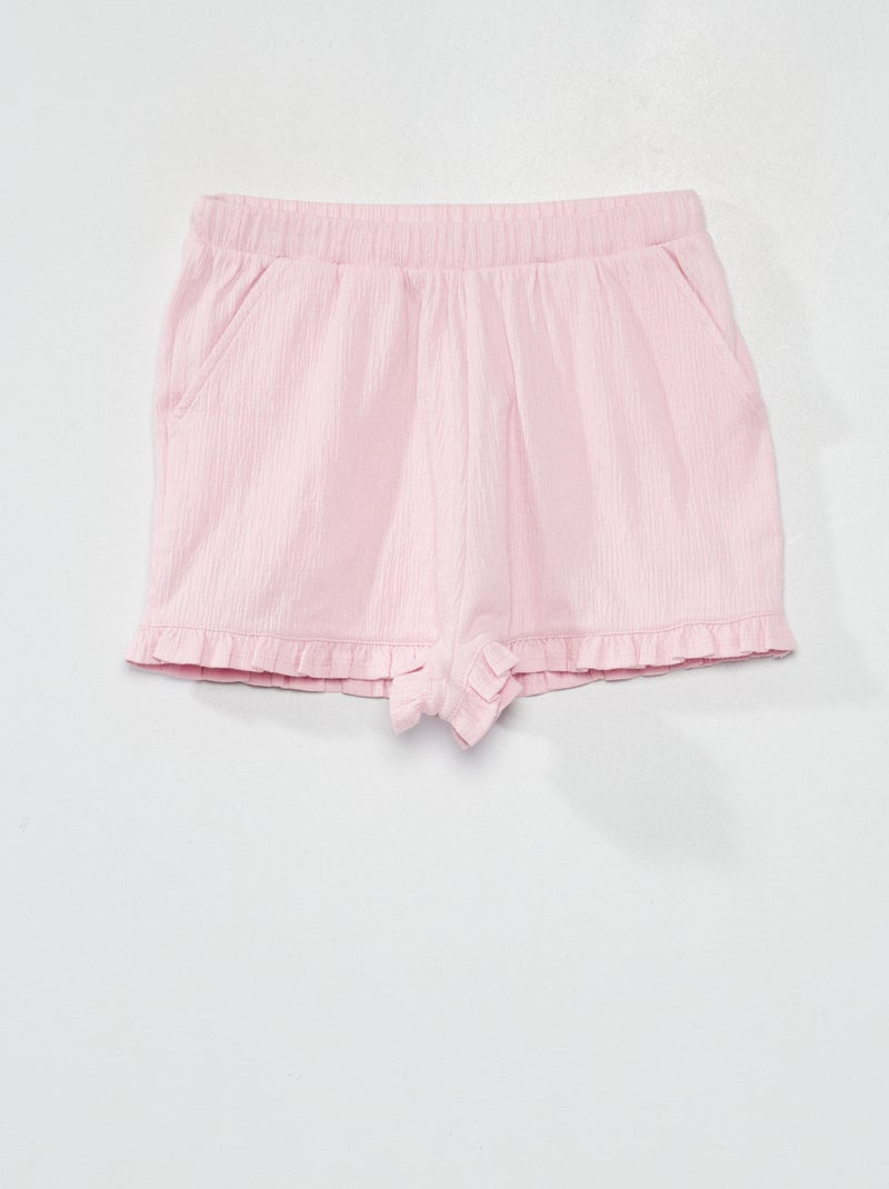 Short en maille crêpée Rose - Kiabi
