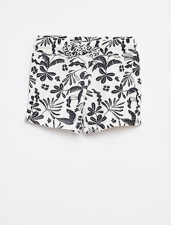 Short en maille gaufrée avec imprimé