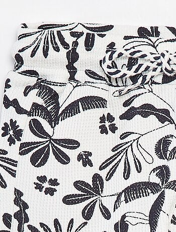 Short en maille gaufrée avec imprimé