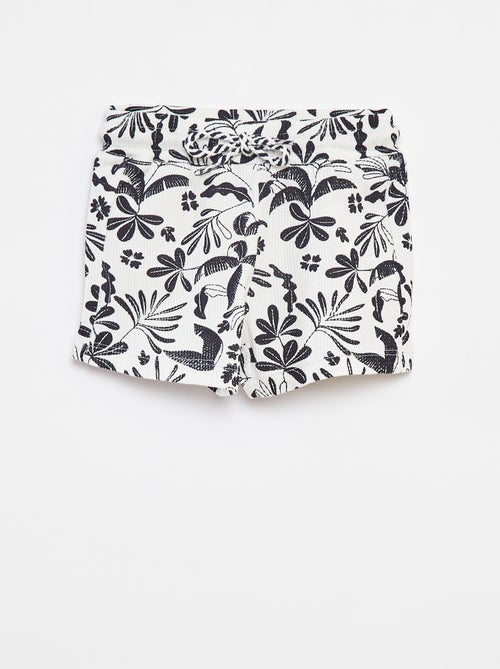 Short en maille gaufrée avec imprimé - Kiabi