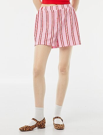 Short en maille gaufrée avec motif