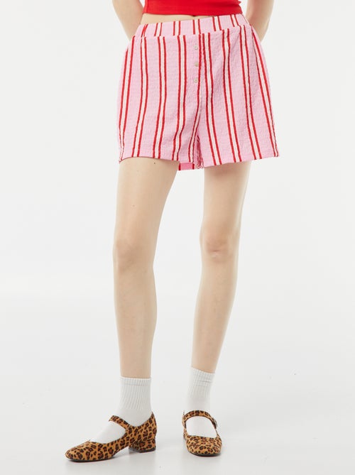 Short en maille gaufrée avec motif - Kiabi