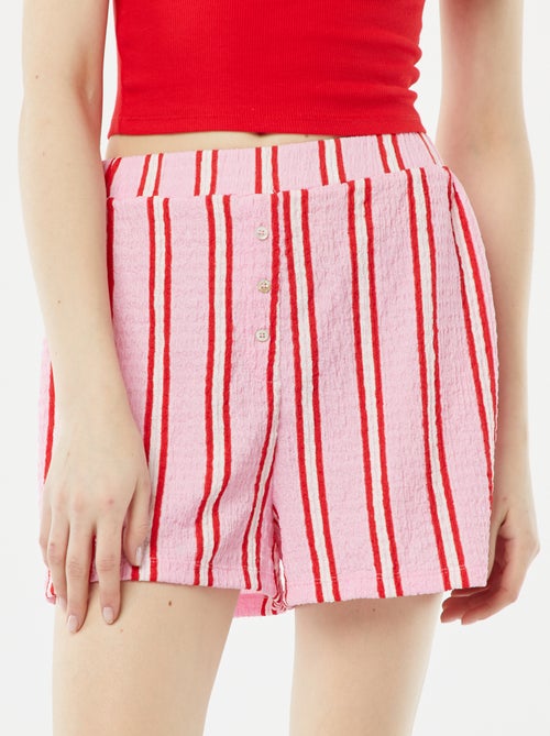 Short en maille gaufrée avec motif - Kiabi