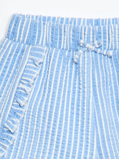 Short en maille gaufrée et volanté - Kiabi