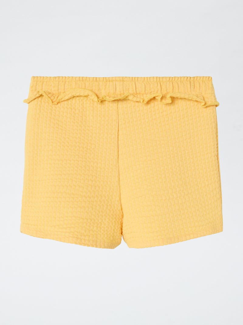 Short en maille gaufrée 'Guppy' JAUNE - Kiabi