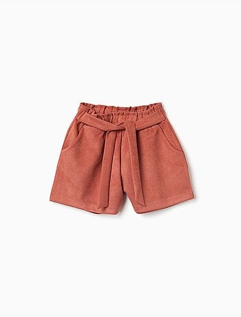 Short en maille interlock avec ceinture intégrée