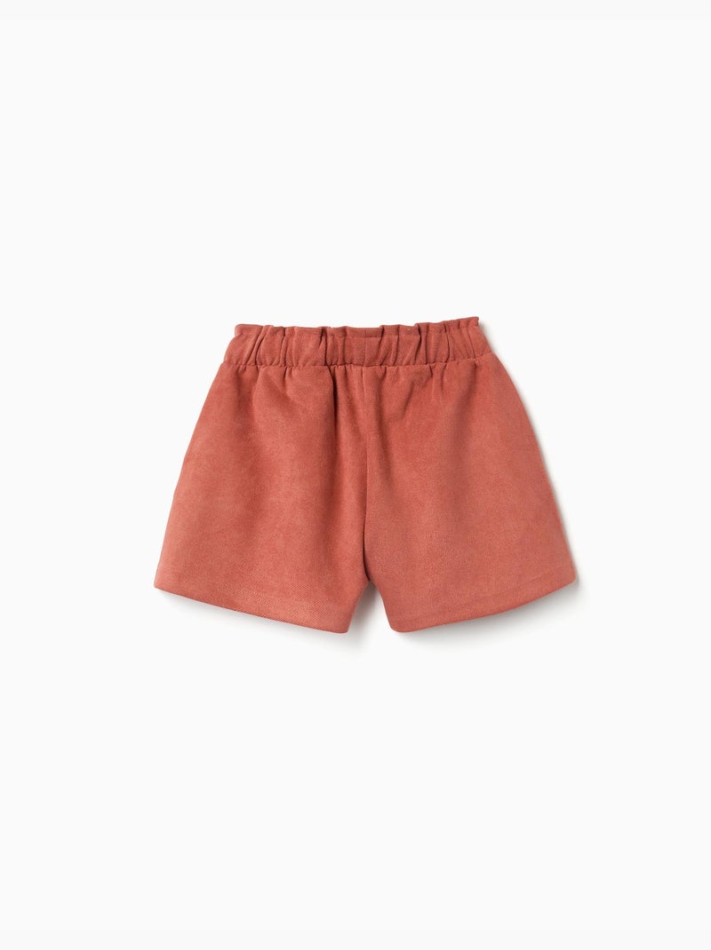 Short en maille interlock avec ceinture intégrée Marron - Kiabi