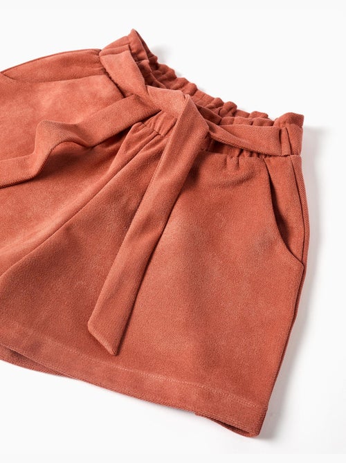 Short en maille interlock avec ceinture intégrée - Kiabi