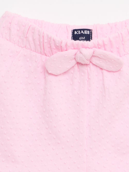 Short en maille jacquard uni avec nœud fantaisie - Kiabi