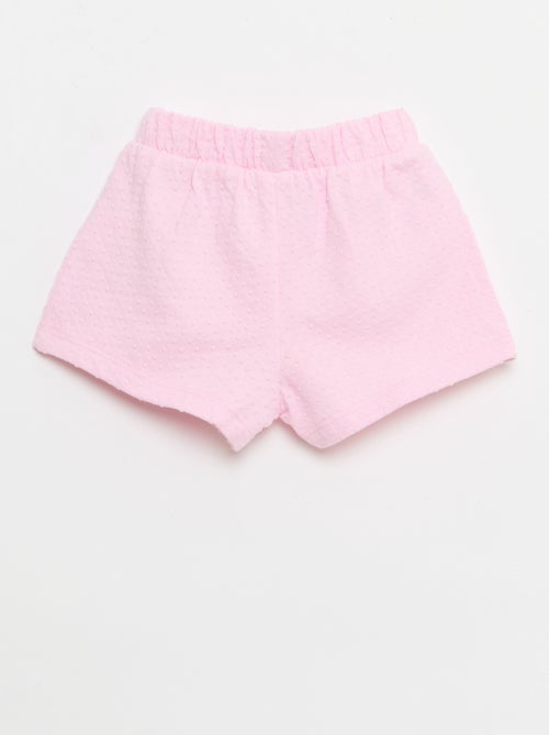 Short en maille jacquard uni avec nœud fantaisie - Kiabi