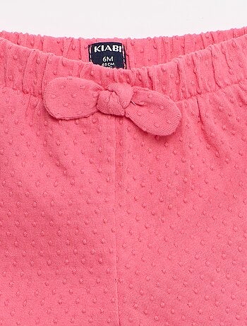 Short en maille jacquard uni avec nœud fantaisie