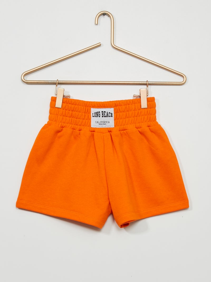Short en molleton avec large étiquette ORANGE - Kiabi