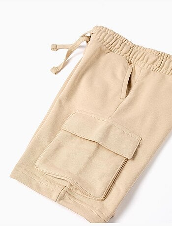Short en molleton avec poches cargo et cordon de serrage