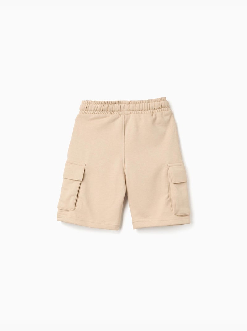 Short en molleton avec poches cargo et cordon de serrage Beige clair - Kiabi