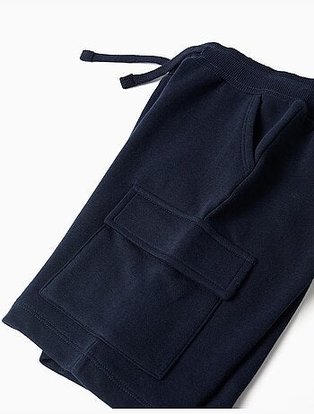 Short en molleton avec poches cargo et cordon de serrage