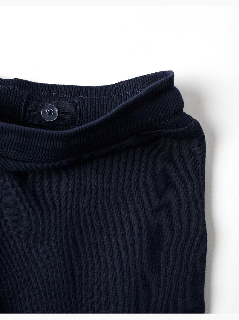 Short en molleton avec poches cargo et cordon de serrage Bleu foncé - Kiabi