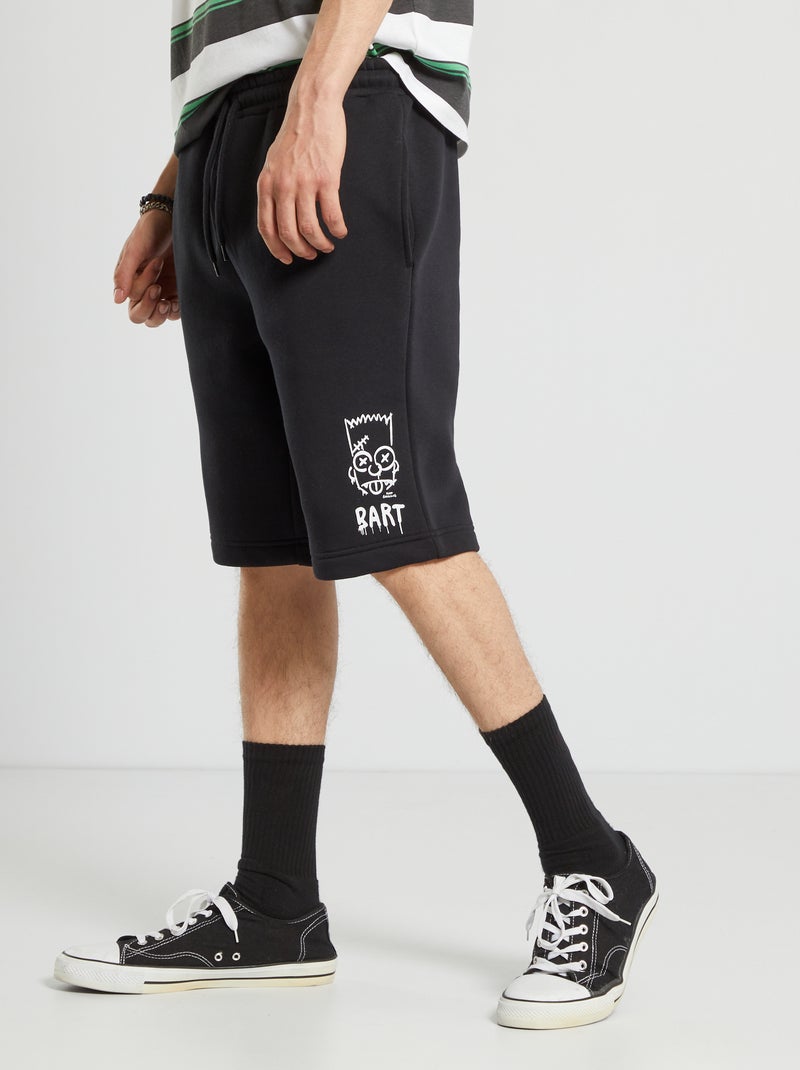 Short en molleton 'Bart Simpson' noir - Kiabi