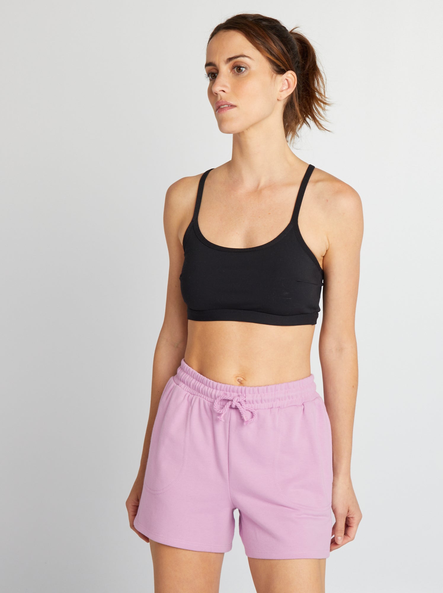 Short de sport femme Short de sport pas cher rose Kiabi