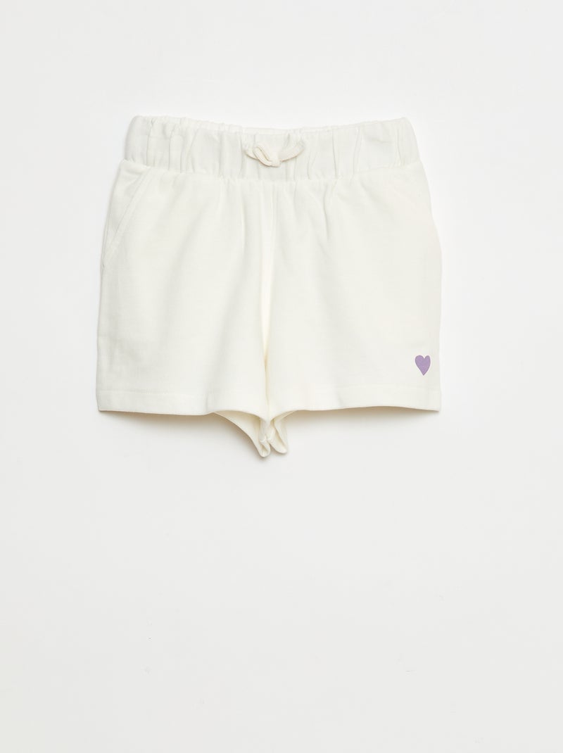 Short en molleton léger Blanc - Kiabi