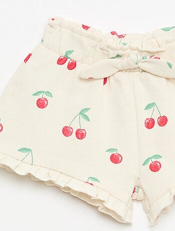 Short en molleton léger et volanté