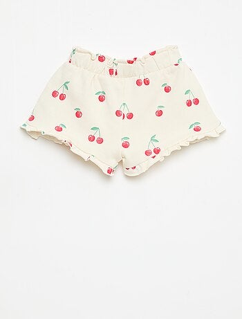 Short en molleton léger et volanté