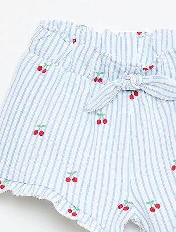 Short en molleton léger et volanté